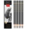 6 Pieces Professional Charcoal Pencils Drawing Set - Soft Medium and Hard Charcoal Pencils for Drawing, Sketching, Shading
